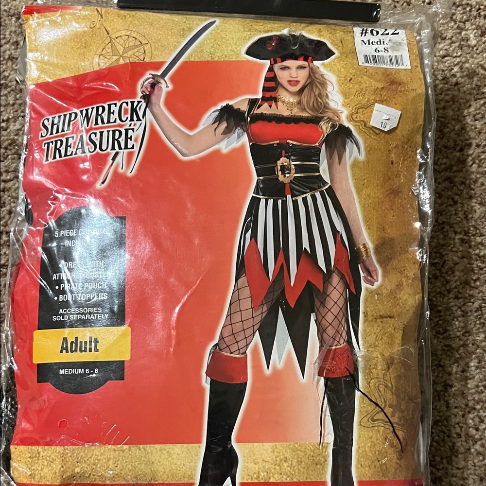 Pirate Costume - Red and Black